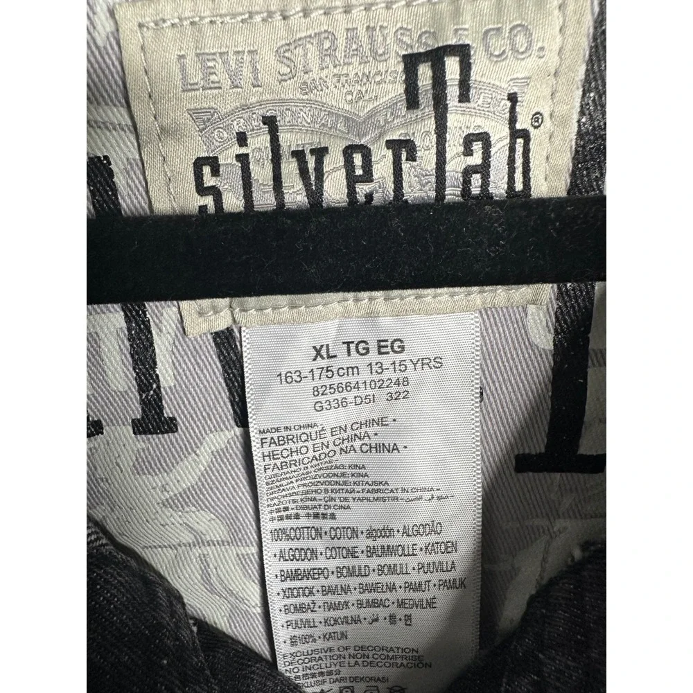 Levi's Silver Tab Men's‎ Black Denim Trucker Jacket with White Faux Shearling
